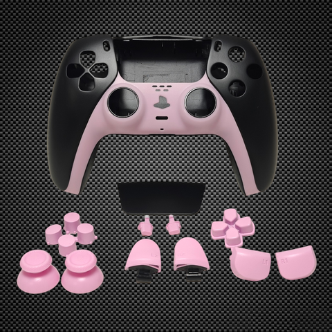 Black and Pink Themed PS5 Controller Full Shell Custom Airbrush