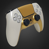 Pearlescent White & Gold Themed PS5 Custom Dualsense Controller