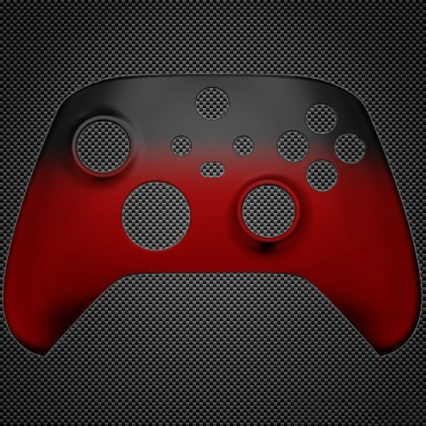 Shadow Black & Red Themed Xbox Series X/S Custom Controller Front Shell