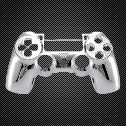 Chrome Silver Custom PS4 V2 JDM-040 Controller Front Shell