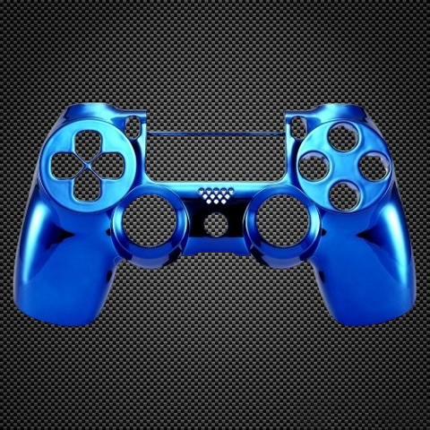 Chrome Blue Custom PS4 V2 JDM-040 Controller Front Shell