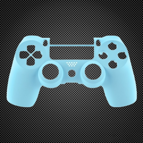 Soft Touch Sky Blue Custom PS4 V2 JDM-040 Controller Front Shell