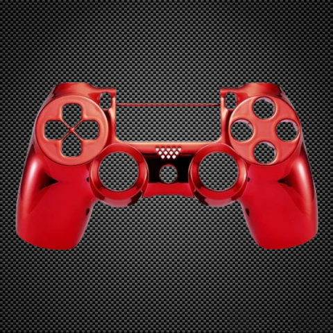 Chrome Red Custom PS4 V2 JDM-040 Controller Front Shell