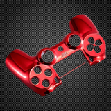 Chrome Red Custom PS4 V2 JDM-040 Controller Front Shell