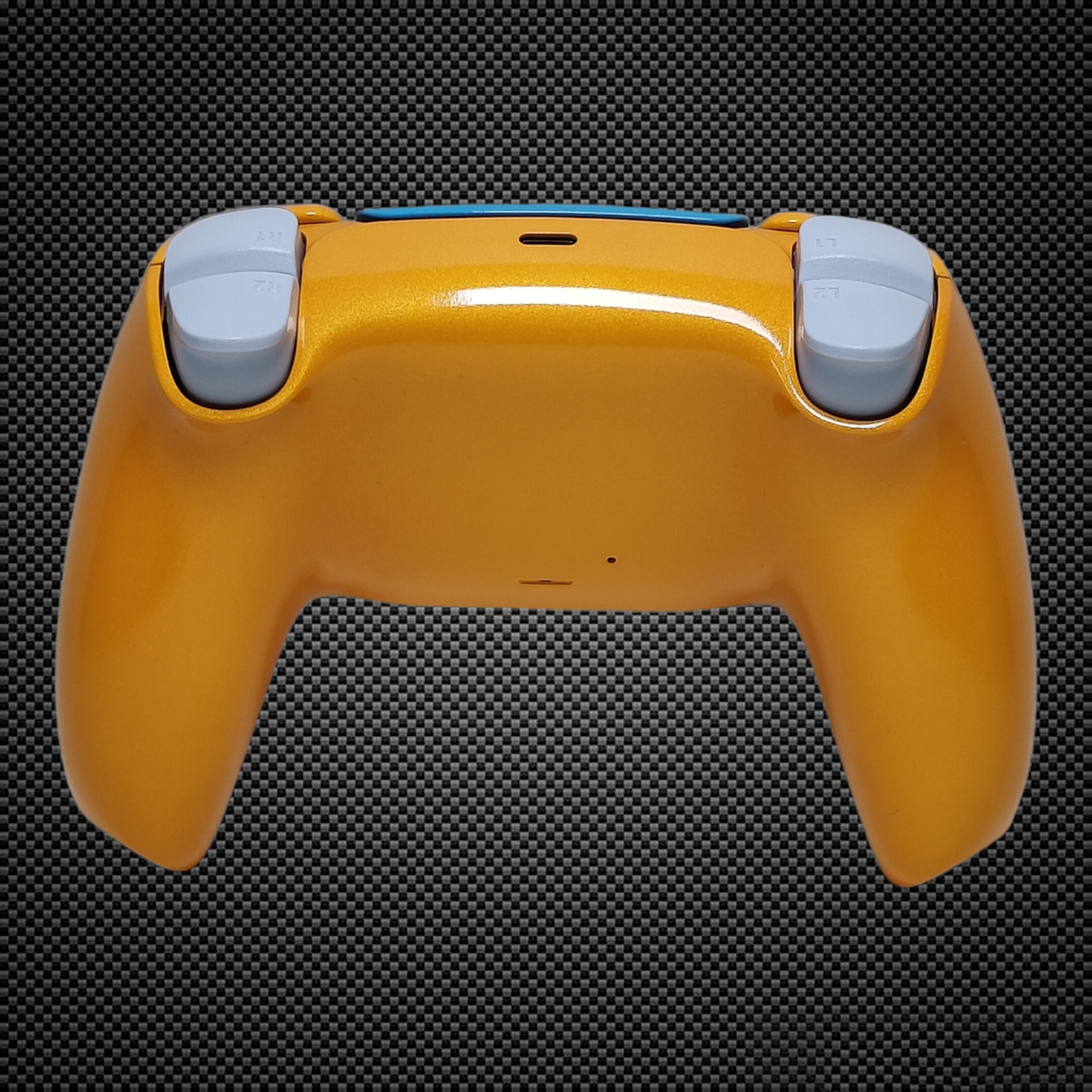 Custom Dualsense Metallic Orange & Sky Blue Edition PS5 Custom Dualsense Controller ...