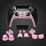 Black and Pink Themed PS5 Controller Full Shell Custom Airbrush