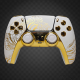 Golden Waves White Themed PS5 Custom Dualsense Controller