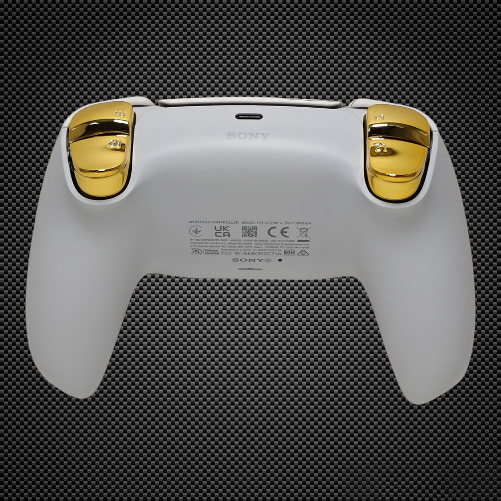Golden Waves White Themed PS5 Custom Dualsense Controller – Primzstar Modz