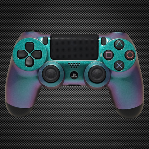 Chameleon Green & Purple Themed Official PS4 Controller V2 Custom