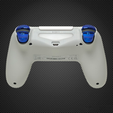 Arctic White Themed w/ Chrome Blue Buttons Official PS4 Controller V2 Custom