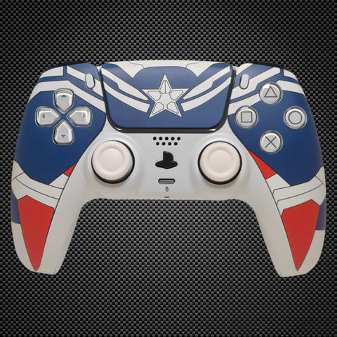 Captain America Themed PS5 Custom Dualsense Controller