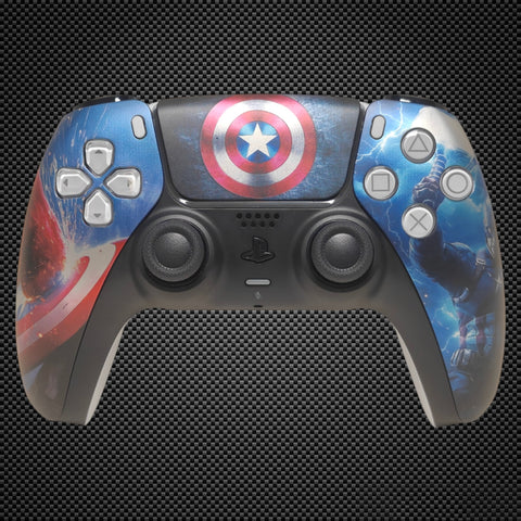 Red Hulk vs Captain America Themed PS5 Custom Dualsense Controller