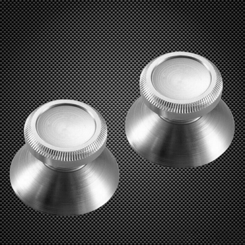 PS4 2 x Chrome Silver Metal Thumbsticks Analog Sticks Replacement