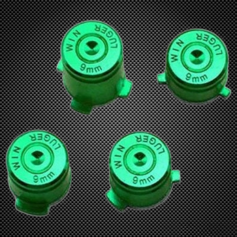 Xbox One Controller Green Bullet Buttons Aluminium Metal Metal Mod Kit