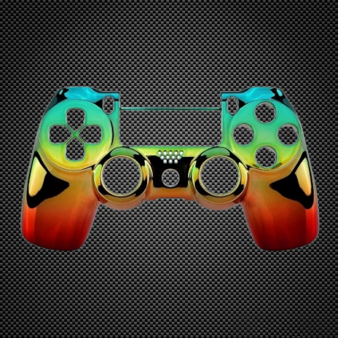 Rainbow Chrome Custom PS4 V2 JDM-040 Controller Front Shell