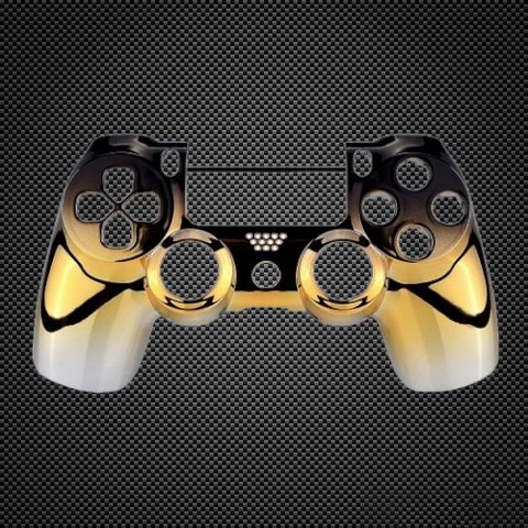 Shadow Chrome Gold Custom PS4 V2 JDM-040 Controller Front Shell