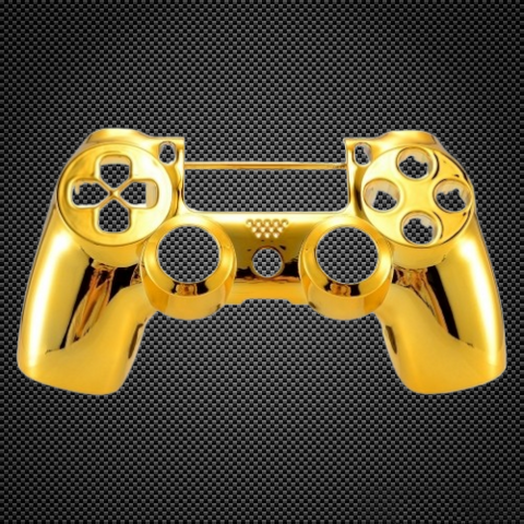 Chrome Gold Custom PS4 V2 JDM-040 Controller Front Shell