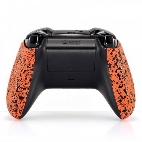 Xbox One 'S' Custom Controller Orange 3D Splash Rear Handles/Panel