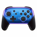 Nintendo Switch Pro Controller Soft Touch Chameleon Blue and Purple Custom Shell