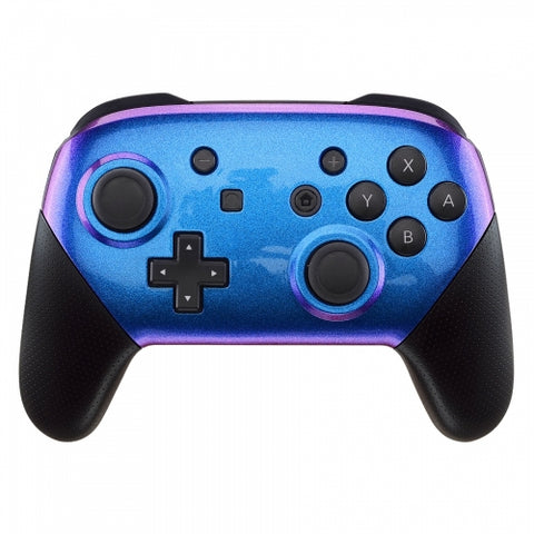 Nintendo Switch Pro Controller Soft Touch Chameleon Blue and Purple Custom Shell