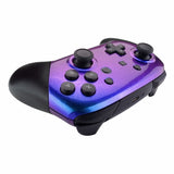 Nintendo Switch Pro Controller Soft Touch Chameleon Blue and Purple Custom Shell