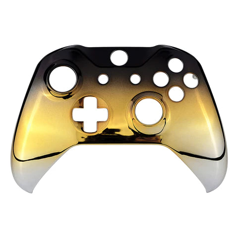 Shadow Chrome Black & Gold Themed Xbox One S Custom Front Shell