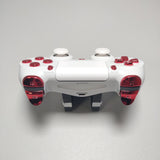 Arctic White Themed w/ Chrome Red Buttons Official PS4 Controller V2 Custom