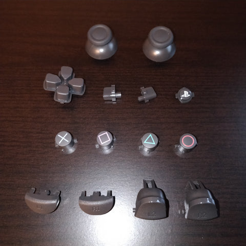 Original Replacement Full Button Custom Mod Set For Sony PS4 Controller V2 Grey