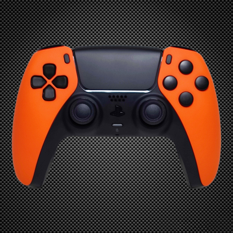 Soft Touch Orange & Black Themed PS5 Custom Dualsense Controller