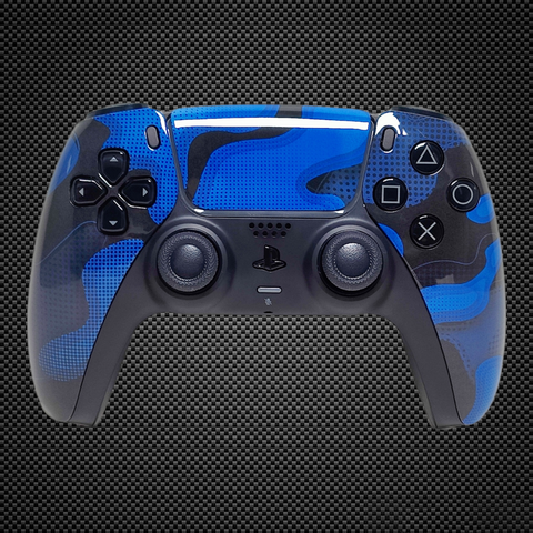 Digital Camo Blue Themed PS5 Custom Dualsense Controller