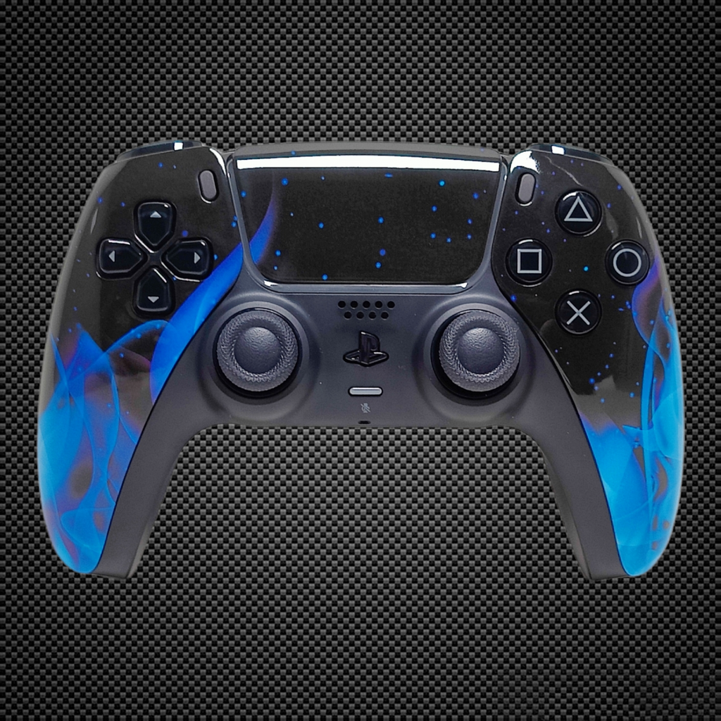Custom Dualsense Blue Flames Themed PS5 Custom Dualsense Controller – Primzstar Modz