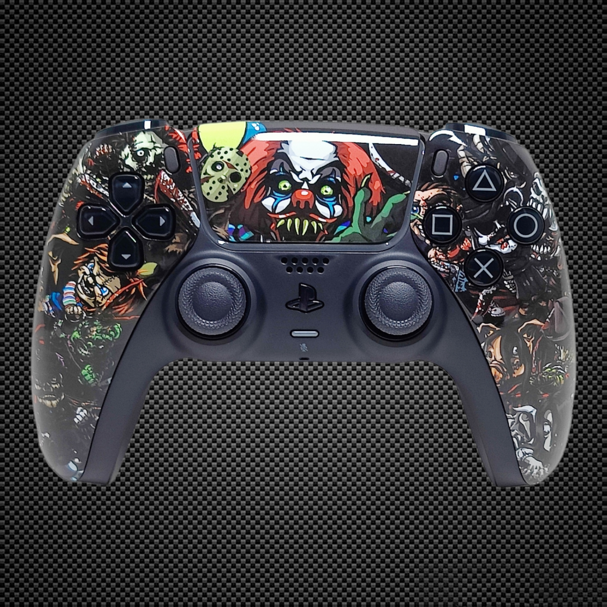 Scary Horror Themed PS5 Custom Dualsense Controller – Primzstar Modz