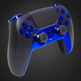 Black and Chrome Blue Themed PS5 Custom Dualsense Controller