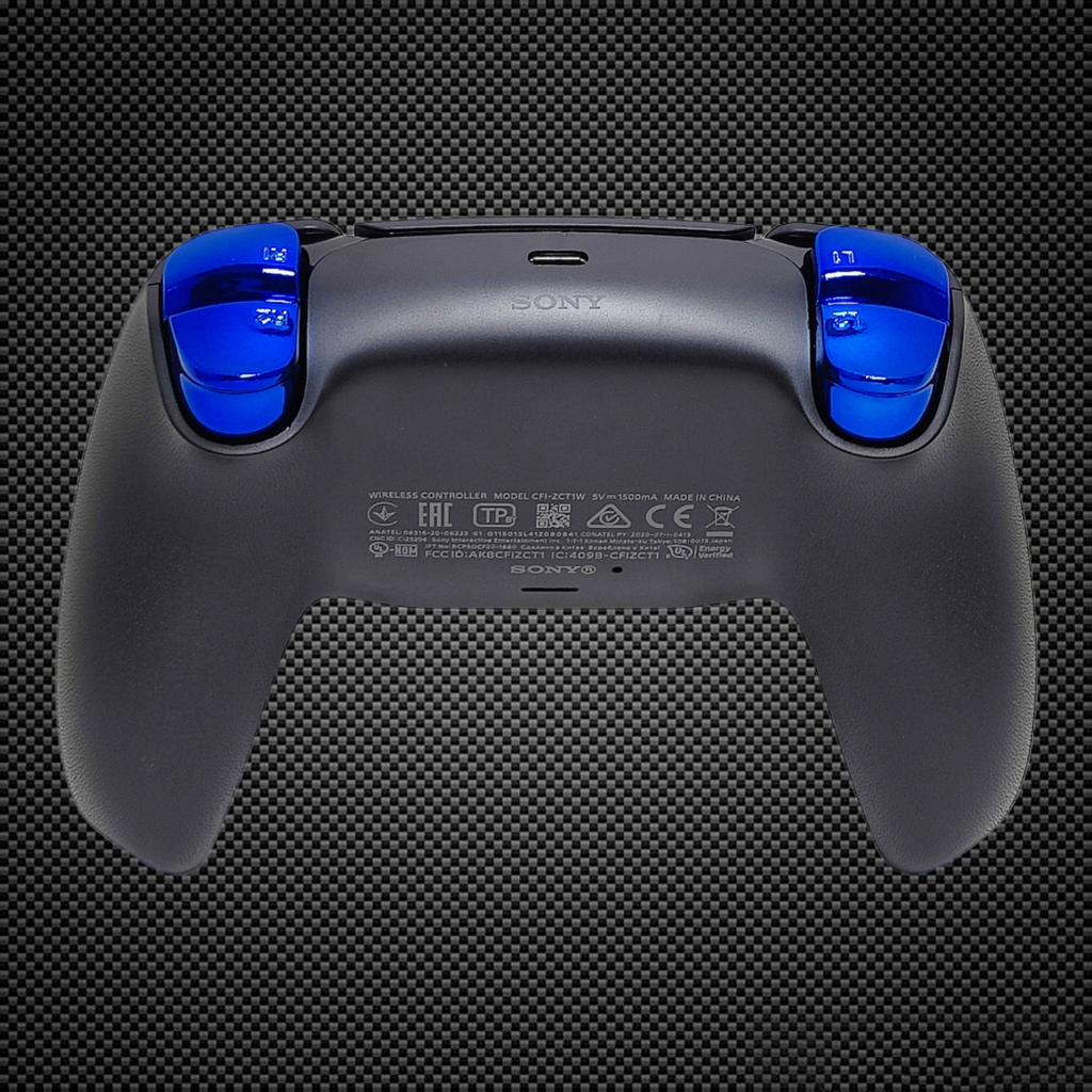 Custom Dualsense Black and Chrome Blue Themed PS5 Custom Dualsense Controller ...