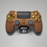 Official PS4 Controller V2 Custom Wooden Effect w/ Chrome Gold Buttons