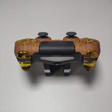 Wooden Effect w/ Chrome Gold Buttons Official PS4 Controller V2 Custom