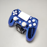 Chrome Blue w/ White Buttons Themed Official PS4 Controller V2 Custom