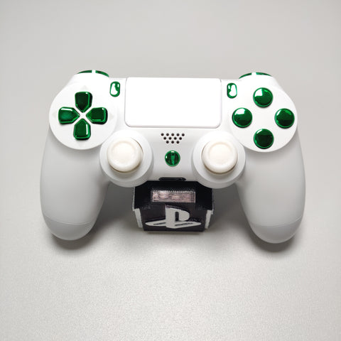 Arctic White Themed w/ Chrome Green Buttons Official PS4 Controller V2 Custom