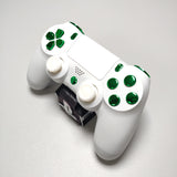 Official PS4 Controller V2 Custom Arctic White Themed w/ Chrome Green Buttons