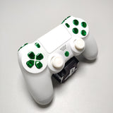 Official PS4 Controller V2 Custom Arctic White Themed w/ Chrome Green Buttons
