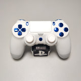 Official PS4 Controller V2 Custom Arctic White Themed w/ Chrome Blue Buttons