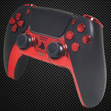 Black and Chrome Red Themed PS5 Custom Dualsense Controller