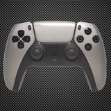 Metallic Silver Themed PS5 Custom Dualsense Controller