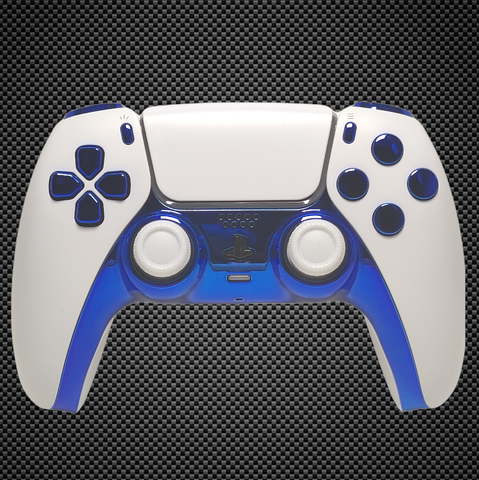Arctic White Chrome Blue PS5 Custom Dualsense Controller