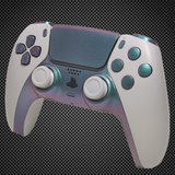 Arctic White Chameleon Green PS5 Custom Dualsense Controller