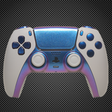 Arctic White Chameleon Blue PS5 Custom Dualsense Controller