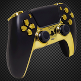 Black and Chrome Gold Themed PS5 Custom Dualsense Controller