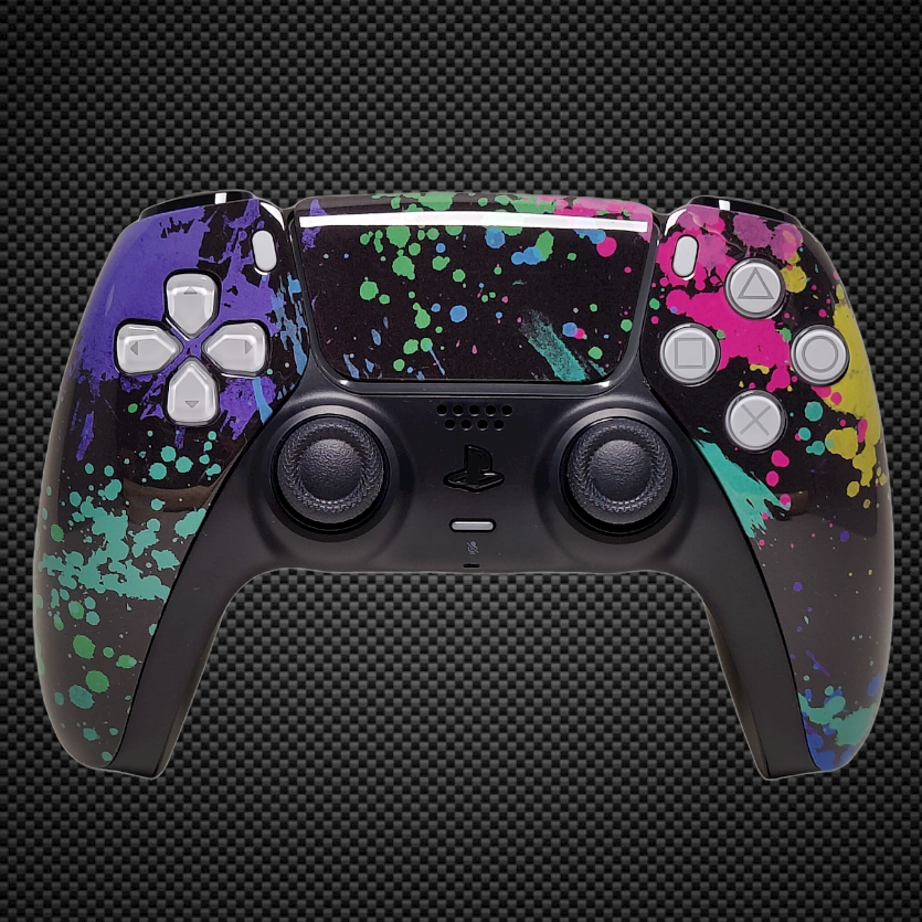 Custom Dualsense Paint Splatter Themed PS5 Custom Dualsense Controller – Primzstar Modz
