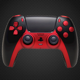 Black and Soft Touch Red Themed PS5 Custom Dualsense Controller