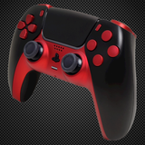 Black and Soft Touch Red Themed PS5 Custom Dualsense Controller